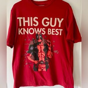 Marvel Deadpool Graphic T-Shirt Red Mens L